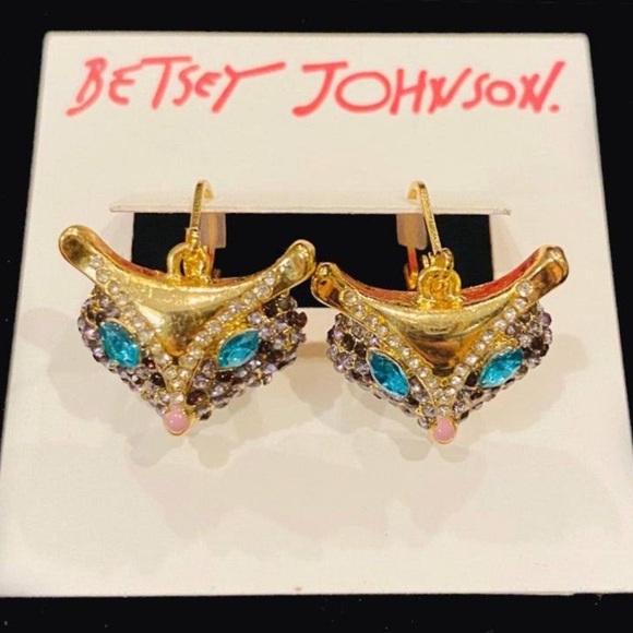 Betsey Johnson Women's Fox Head Drop Earrings - Picture 1 of 2
